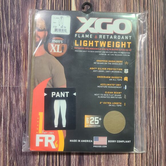 XGO Flame Retardant Pants Mens XL Phase 1 Lightweight Tan 1F12V-499 Made In USA - Picture 2 of 7